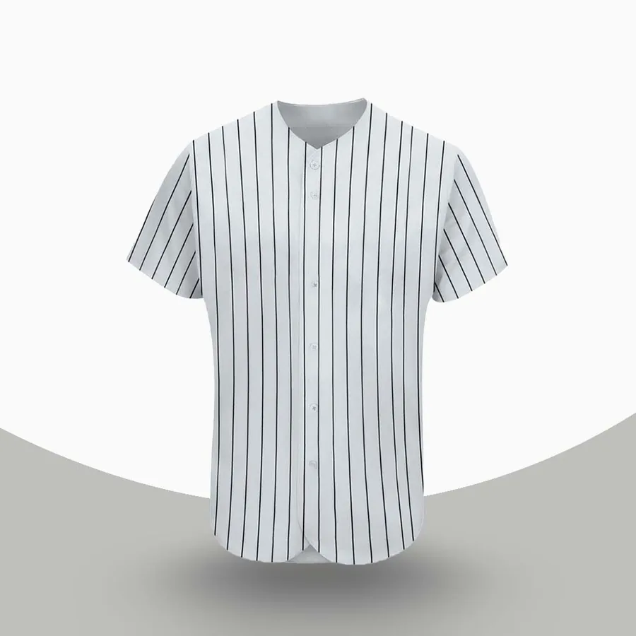 Pinstripe Baseball Jerseys made to order by ZEE Sports Wear — custom baseball team kit