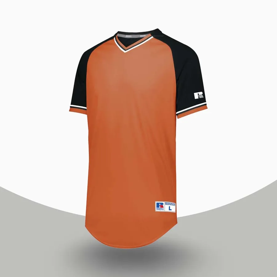 V-Neck Baseball Jerseys made to order by ZEE Sports Wear — custom baseball team kit