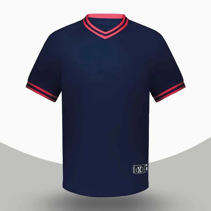 V-Neck Baseball Jerseys made to order by ZEE Sports Wear — custom baseball team kit