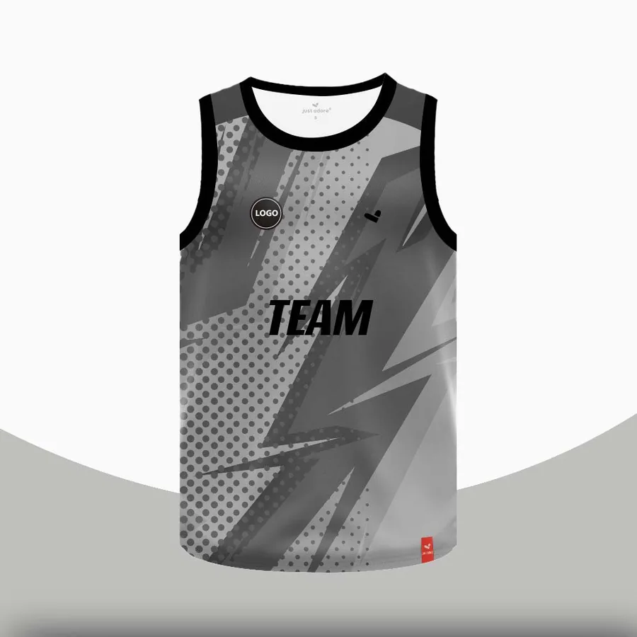 Grey Basketball Jersey made to order by ZEE Sports Wear — custom basketball team kit
